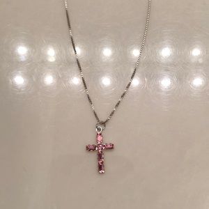 Rose Swarovski Crystals Cross